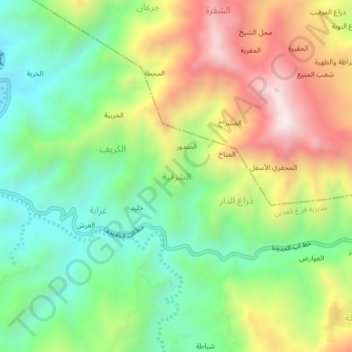 Carte topographique Ash Sharqiyah, altitude, relief