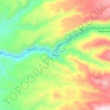 Carte topographique Codpa, altitude, relief
