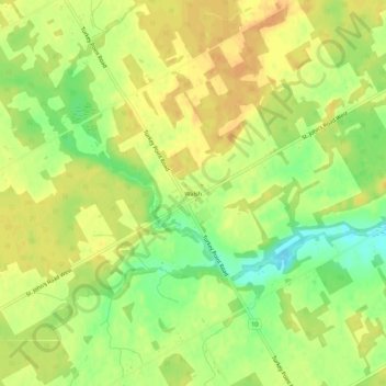 Carte topographique Walsh, altitude, relief