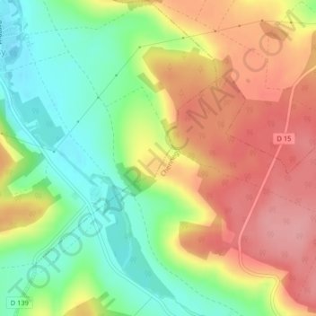 Carte topographique Vaudremont, altitude, relief