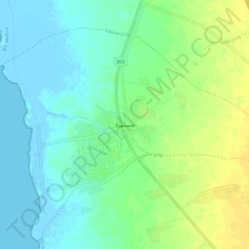 Carte topographique Masturah, altitude, relief