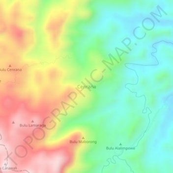 Carte topographique Cenrana, altitude, relief