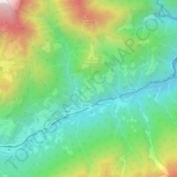 Carte topographique Dissimo, altitude, relief
