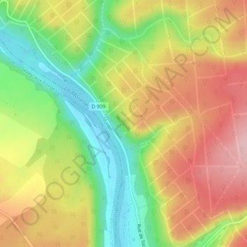 Carte topographique Site d'escalade de Maron, altitude, relief