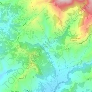 Carte topographique Bocchignano, altitude, relief