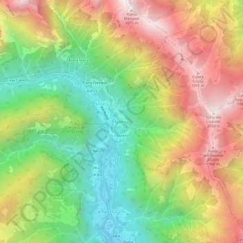 Carte topographique Grampa, altitude, relief