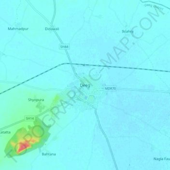 Carte topographique Deeg, altitude, relief