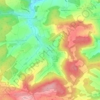 Carte topographique Tumlingen, altitude, relief