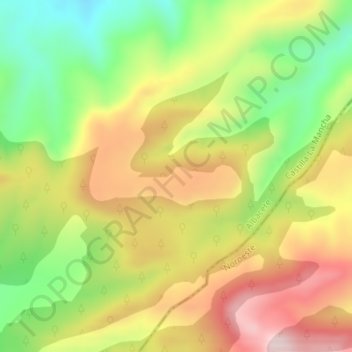 Carte topographique Cerro de Barbatón, altitude, relief