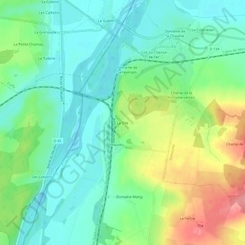 Carte topographique La Cité, altitude, relief