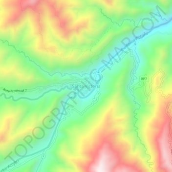 Carte topographique Santa Victoria, altitude, relief