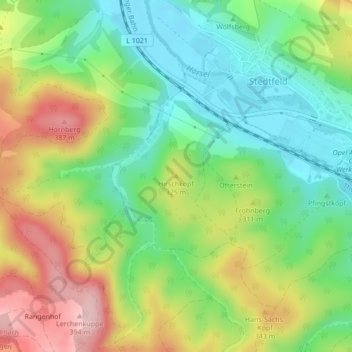 Carte topographique Hirschkopf, altitude, relief
