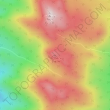 Carte topographique The Onion, altitude, relief