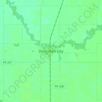 Carte topographique Dominion City, altitude, relief