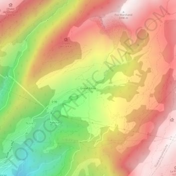 Carte topographique Grand Nâves, altitude, relief
