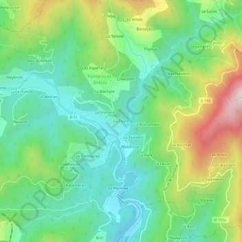 Carte topographique La Chaze, altitude, relief