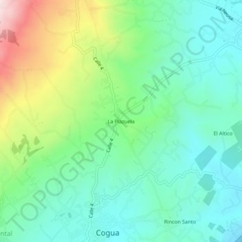 Carte topographique La Plazuela, altitude, relief