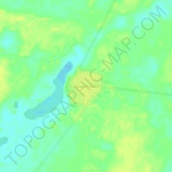 Carte topographique Chacchoben, altitude, relief