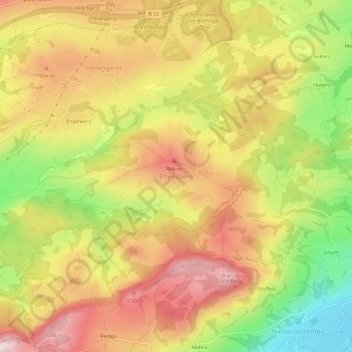 Carte topographique Ettensberg, altitude, relief