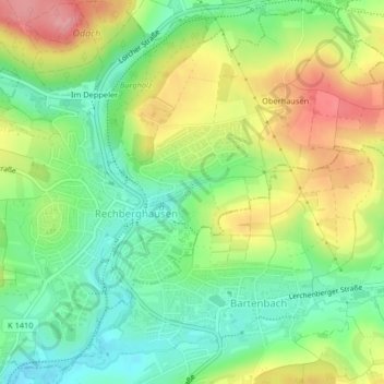 Carte topographique Schinder, altitude, relief
