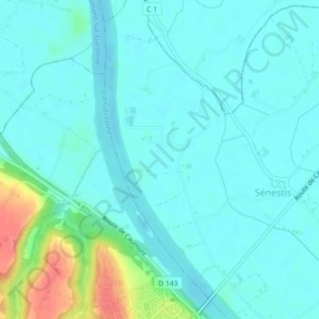 Carte topographique Faures, altitude, relief