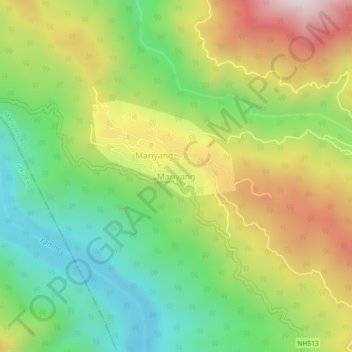 Carte topographique Mariyang, altitude, relief