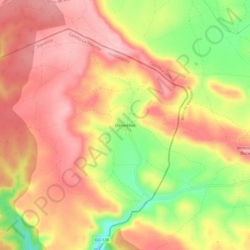 Carte topographique Olmedillas, altitude, relief