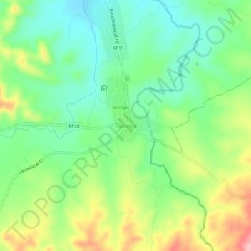 Carte topographique Taninga, altitude, relief