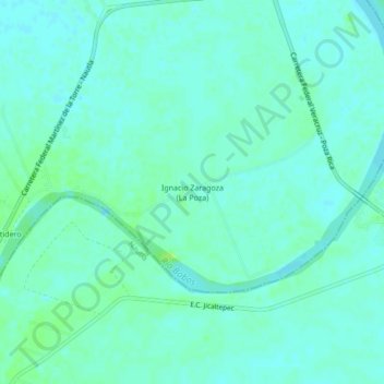 Carte topographique Ignacio Zaragoza (La Poza), altitude, relief
