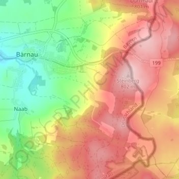 Carte topographique Stöberlhof, altitude, relief