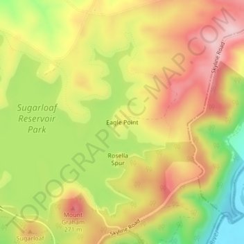 Carte topographique Eagle Point, altitude, relief