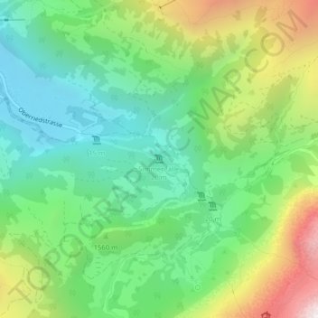 Carte topographique Simmenfälle, altitude, relief
