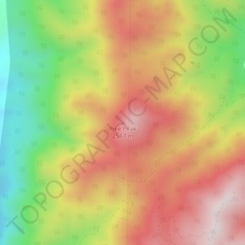 Carte topographique Pike Peak, altitude, relief