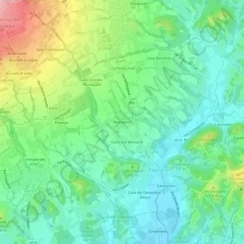 Carte topographique Malcanton, altitude, relief