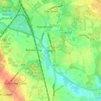 Carte topographique Abram, altitude, relief