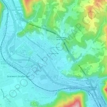 Carte topographique Kirchenviertel, altitude, relief