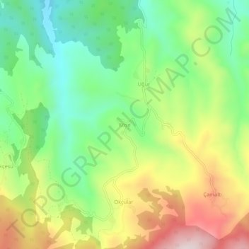 Carte topographique Köse, altitude, relief