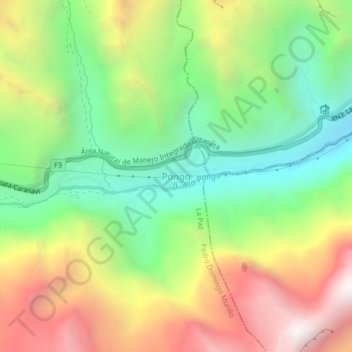 Carte topographique Pongo, altitude, relief