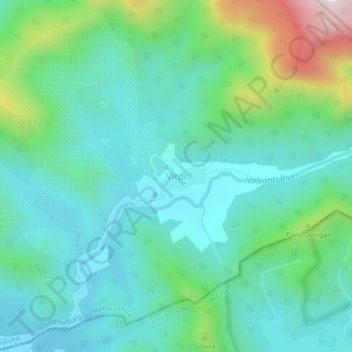 Carte topographique Virdi, altitude, relief