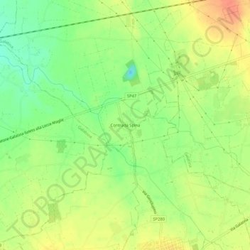 Carte topographique Contrada Spina, altitude, relief