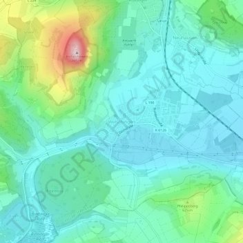 Carte topographique Welschingen, altitude, relief