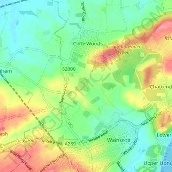 Carte topographique Silver Street, altitude, relief