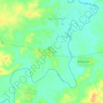 Carte topographique San Jose, altitude, relief