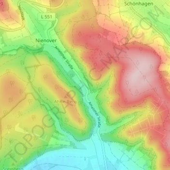 Carte topographique Polier, altitude, relief