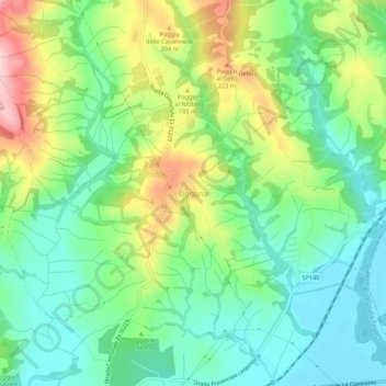 Carte topographique Dogana, altitude, relief
