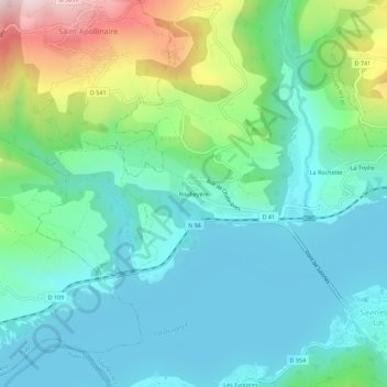 Carte topographique Roubeyère, altitude, relief