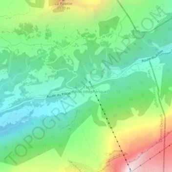 Carte topographique Col du Pillon, altitude, relief