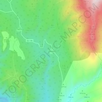 Carte topographique Campillejo, altitude, relief