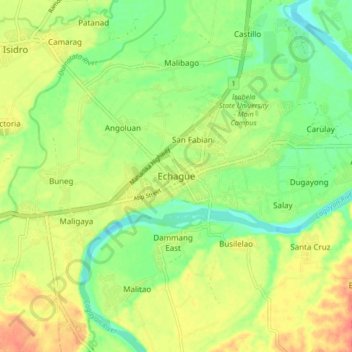 Carte topographique Echague, altitude, relief