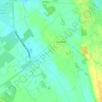 Carte topographique Monterrone, altitude, relief
